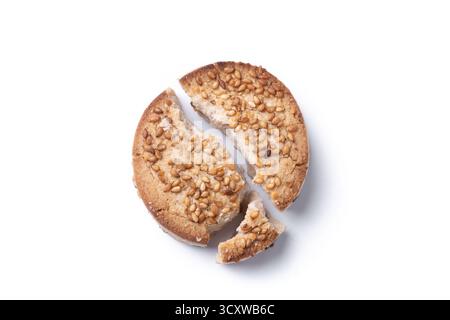 Traditional Spanish mantecados dessert isolated on white background Stock Photo