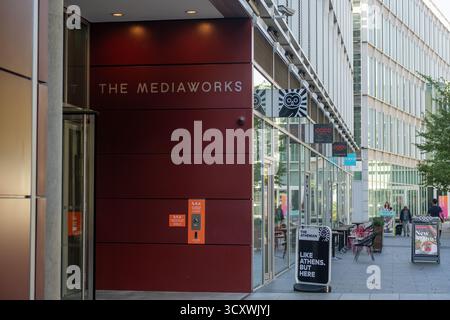 LONDON- SEPTEMBER 30, 2025: The MediaWorks, an office building formerly ...