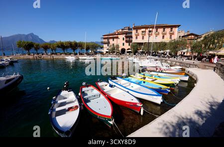 Torri del Benaco Harbour, Italy Stock Photo