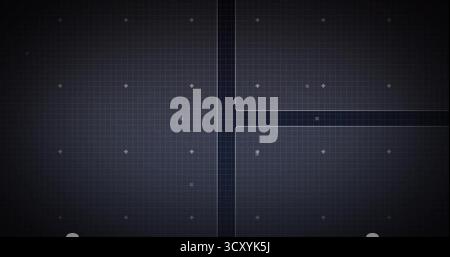 Displaying intersecting thicker grid lines on schematic panel, with crosshair markers  and  square d Stock Photo