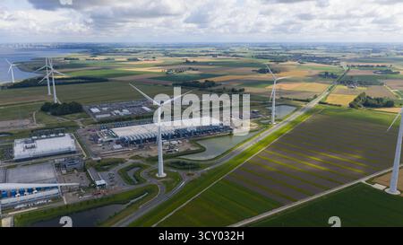 expansion of the data center in Eemshaven, Groningen, The Netherlands. Big tech, big data, AI infrastructure. Stock Photo