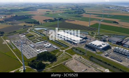 expansion of the data center in Eemshaven, Groningen, The Netherlands. Big tech, big data, AI infrastructure. Stock Photo