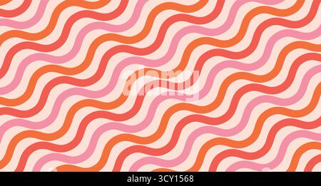 Wavy, colorful and psychedelic background. Vector illustration. Stock Vector