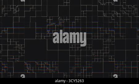 Abstract digital grid pattern with neon glitch effect Stock Photo