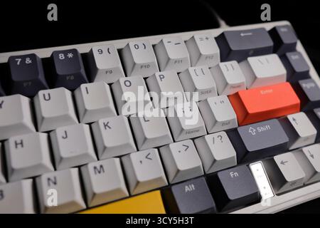 Close-up photograph of a mechanical keyboard. Stock Photo