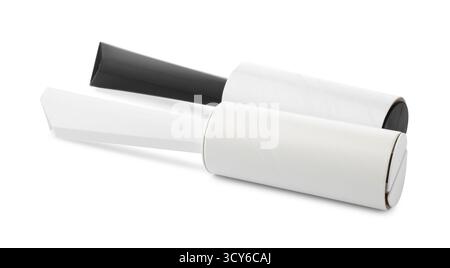 Two sticky lint rollers isolated on white Stock Photo