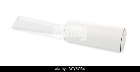 One sticky lint roller isolated on white Stock Photo