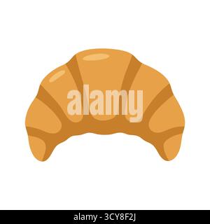 Stylized croissant with golden color and curved flaky layers. Popular breakfast item. Perfect for bakery food menu French cuisine and morning meal vis Stock Vector