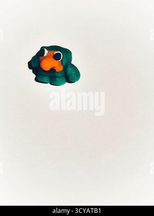children's craft made of plasticine. plasticine figurine Stock Photo