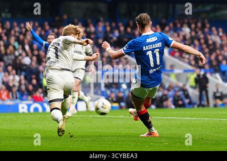 Rangers' Thelo Aasgaard scores their side's fourth goal of the game ...