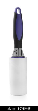 One sticky lint roller isolated on white Stock Photo