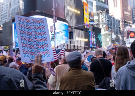 No Kings Protest in Times Square, New York City. Marching against ...