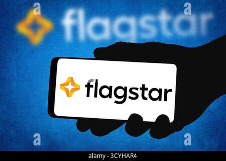 Flagstar commercial bank logo displayed on mobile device Stock Photo