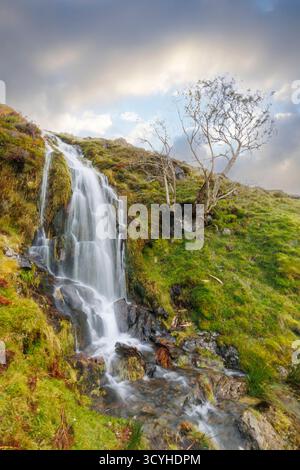 Waterfall near Skiddaw House, Bassenthwaite, Lake District, England, UK Stock Photo