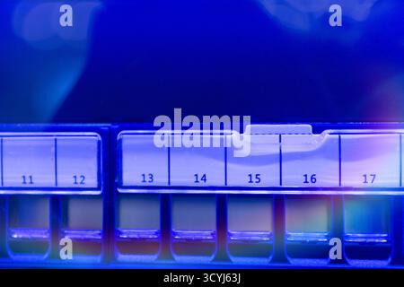 High-Tech Data Server Rack Close-Up Stock Photo