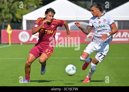 Emanuele Lulli AS Roma Battles For Possession With Zalan Kugyela emanuele-lulli-as-roma-battles-for-possession-with-zalan-kugyela