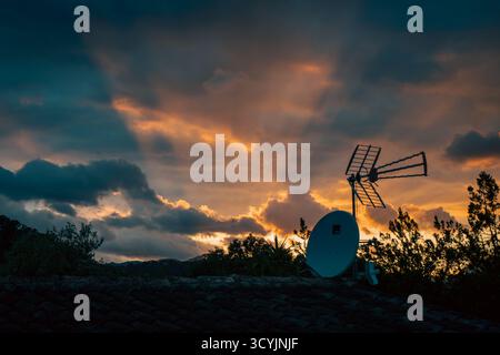 sunset in the clouds Stock Photo