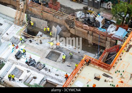 Construction site for an apartment building on E. 35th St. in the Murray Hill neighborhood, 2025, New York City, United States Stock Photo