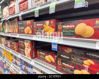 Los Angeles, California, United States - 02-01-2023: A view of several packages of Walkers cookies, on display at a local grocery store. Stock Photo