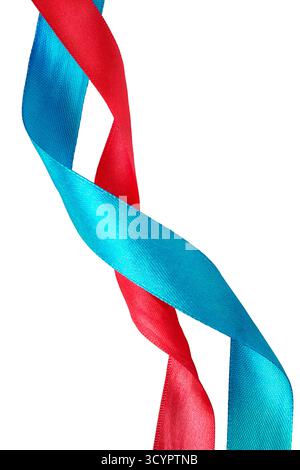 twisted red silk ribbon isolated on white background, close up Stock ...