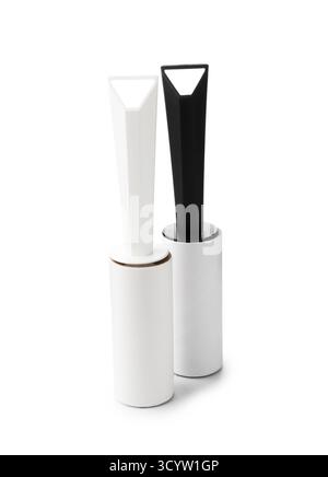 Two sticky lint rollers isolated on white Stock Photo