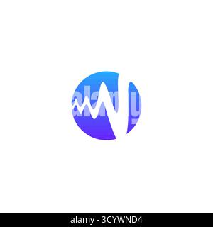Sound wave logo concept music equaliser icon. Frequency waveform vector logotype for podcast radio dj record studio logos. Abstract round rhythm Stock Vector