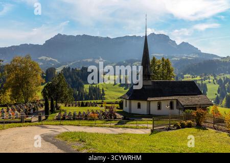 Scenic view of a charming mountain village in Switzerland, with ...