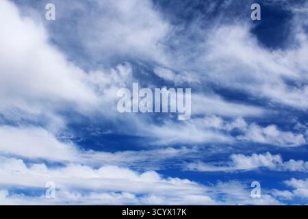 Between the clouds, beautiful blue sky with white clouds Stock Photo