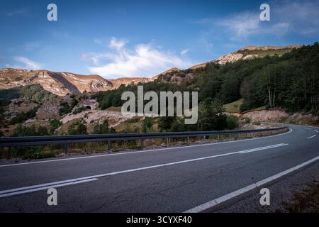 A road passing through mountains in Montenegro. Stock Photo