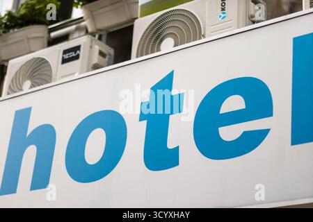 Air conditioning units on a residential building in Paris