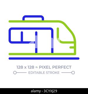 Train pixel perfect two color line icon Stock Vector
