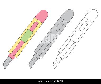 Paper Cutter with Sharp Blades Hand Tool Vector Illustration Stock Vector