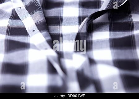 Close up of Men's checkered shirt. Soft focus. Stock Photo