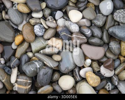 Sea stones. Smooth pebble background Stock Photo