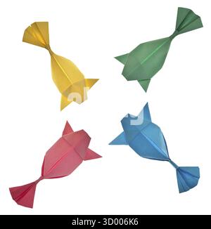 Origami fish isolated on white background Stock Photo