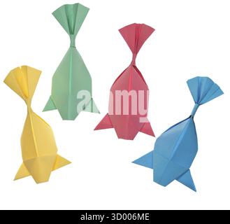 Origami fish isolated on white background Stock Photo