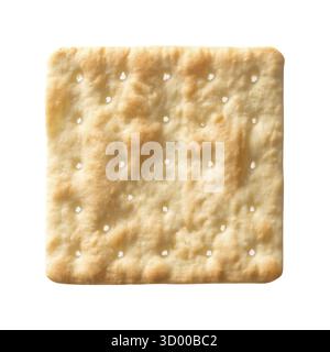 Square soda cracker isolated on white background Stock Photo