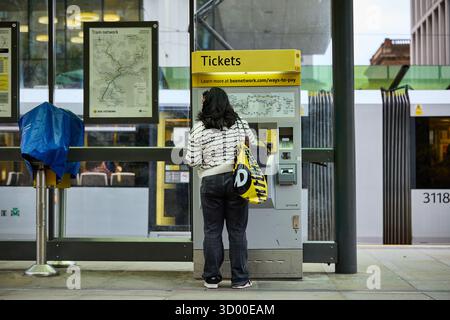 Metrolink tram ticket vending machine Manchester city centre UK Stock ...