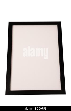 Black empty photo frame isolated on a white background. Stock Photo