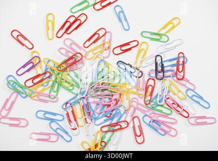 Paper clips on white background paper clips on white background Stock Photo