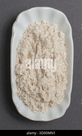 Wheat flour in a white bowl for food photography Wheat flour in a white bowl for food photography Stock Photo
