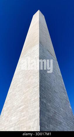 WASHINGTON DC — The Washington Monument stands against a clear blue sky ...