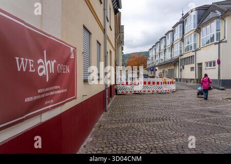 Reconstruction in the Ahr Valley after the floods of July 2021, renovated residential building, building under renovation, old town of Ahrweiler, Rhin Stock Photo