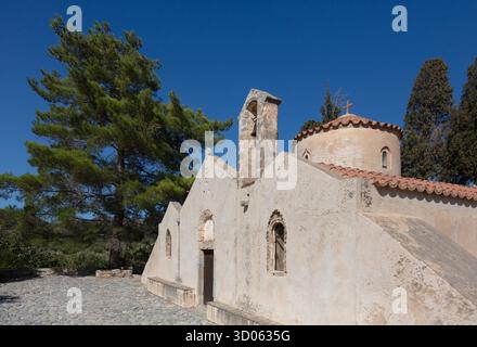 The  13th century Church of Panagia Kera near Kritsa is from the Byzantine era  - Crete, Greece Stock Photo