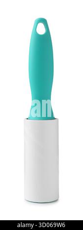 One sticky lint roller isolated on white Stock Photo