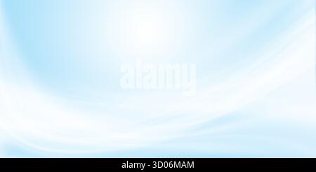 Soft abstract background curves and flowing lines. light pale blue and white feeling serenity and freshness. Composition smooth blurred effect movemen Stock Photo