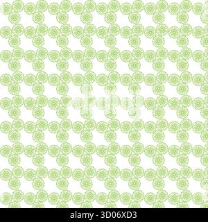 Pattern with green circular motifs Stock Vector