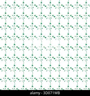 Pattern with green shamrock leaves Stock Vector