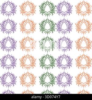 Pattern of ornamental vector motifs Stock Vector