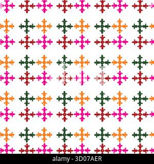 Pattern with colorful abstract floral motifs Stock Vector